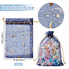 Beebeecraft 50Pcs Gold Stamping Moon & Star Organza Drawstring Gift Storage Bags OP-BBC0001-03C-03-2