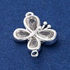 Brass Pave Clear Cubic Zirconia Connector Charms KK-Z066-09S-2