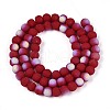 Frosted Opaque Glass Beads Strands GLAA-T032-P6mm-MBB23-2
