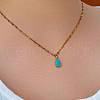 Brass Pave Cubic Zirconia Teardrop Pendant Necklaces for Valentine's Day NV7973-8-1