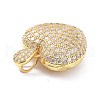 Brass Micro Pave Clear Cubic Zirconia Pendants ZIRC-P085-28G-3