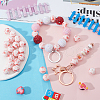 SUNNYCLUE 30pcs Round with Paw Pattern Silicone Focal Beads SIL-SC0002-03C-4