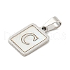 304 Stainless Steel Pave Natural White Shell Pendants STAS-S130-03P-C-2