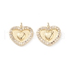 Rack Plating Brass Micro Pave Clear Cubic Zirconia Charms KK-L155-55G-2