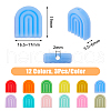 DICOSMETIC 36Pcs 12 Colors Silicone Beads SIL-DC0001-26-2