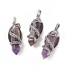 Natural Amethyst Pointed Pendants G-C051-01I-1