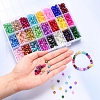 Spray Painted Crackle Glass Beads CCG-YW0001-02-6mm-7