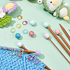  16Pcs 8 Colors Round Silicone Beads Knitting Needle Protectors/Knitting Needle Stoppers DIY-NB0010-37-4