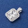 925 Sterling Silver Pave Clear Cubic Zirconia Square Charms STER-D304-05S-2