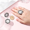 Vintage Adjustable Iron Finger Ring Components Alloy Cabochon Bezel Settings PALLOY-O039-08AS-2