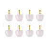 FIBLOOM 8Pcs Natural Rose Quartz Teacher Apple Charms G-FI0001-26-1