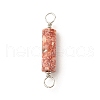 Natural Leopard Skin Jasper Connector Charms PALLOY-JF01574-04-3