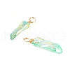 Electroplated Natural Quartz Pendants PALLOY-JF00846-02-1