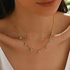 925 Sterling Silver Round Beaded Sky Blue Cubic Zirconia Triangle Tassel Necklaces for Women Summer Gift ZJ0502-1
