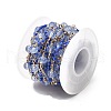Brass Hexagonal Column Glass Seaded Beaded & Resin Round Beaded Link Chains CHC-G026-01E-3