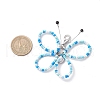 3Pcs Glass Seed Beads Butterfly Pendant Decorations HJEW-JM03352-5