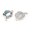 Synthetic Turquoise & Alloy Pendants PALLOY-H146-01AS-Q-2