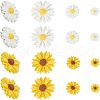 SUPERFINDINGS 110Pcs 6 Style Flatback Hair & Costume Accessories Ornaments Scrapbook Embellishments Resin Flower Daisy Cabochons CRES-FH0001-08-1