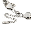 Non-Tarnish 304 Stainless Steel 3-Strand Rope Chain Bracelets for Women BJEW-G707-02P-3