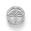 Brass Micro Pave Cubic Zirconia Slide Charms ZIRC-F094-35-RS-2