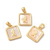 Natural Shell Square Charms KK-M243-36G-3