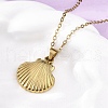 Shell Shape 304 Stainless Steel Pendant Necklaces NJEW-M096-20G-1