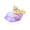 Brass Micro Pave Clear Cubic Zirconia Pendants KK-N227-106-4