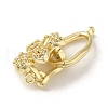 Brass Micro Pave Clear Cubic Zirconia Fold Over Clasps KK-G499-16G-2
