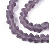 Frosted Transparent Glass Beads Strands GLAA-N016-4mm-02-3