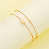 Heart Alloy & Plastic Imitation Pearls Round Beaded Necklaces & Double Layer Bracelets Sets FS-WGC2DB5-01-4