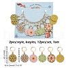 Alloy Enamel Baroque Flower Pendant Locking Stitch Markers HJEW-PH01889-2