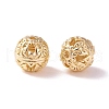 Brass Hollow Round Beads KK-P226-03CG-1