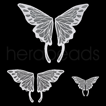 3 Pairs 3 Styles Lace Iron on/Sew On Patches PATC-FG0002-30-1