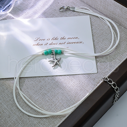 Elegant Synthetic Turquoise Beads Anklet CN3556-1