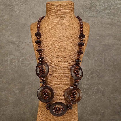 Bohemian Style Natural Coconut Beaded Necklaces for Women FS-WGFADBE-06-1