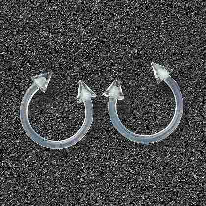 Acrylic Circular/Horseshoe Barbell with Double Pointed End X1-AJEW-P084-03-1