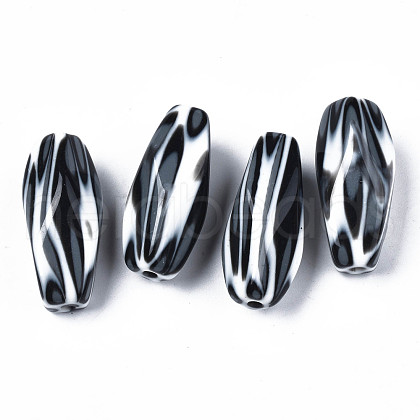 Two Tone Acrylic Beads OACR-S038-014-1
