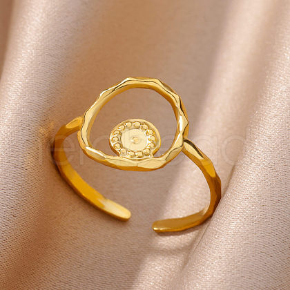 Simple Style 304 Stainless Steel Cuff Rings for Women FS-WGD177D-06-1