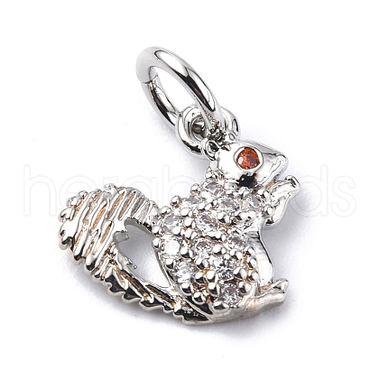 Brass Micro Pave Cubic Zirconia Charms ZIRC-F131-11P-1
