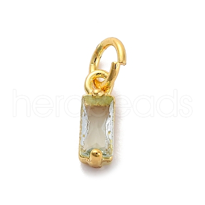 Brass Pave Cubic Zirconia Charms KK-F894-13G-04-1