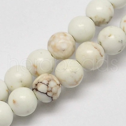 Round Natural Magnesite Beads Strands G-M138-39-1