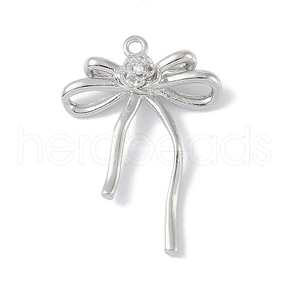 Brass Micro Pave Clear Cubic Zirconia Pendants KK-U008-03A-P-1