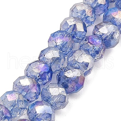 Spray Painted Imitation Jade Glass Beads Strands GLAA-P058-01B-07-1