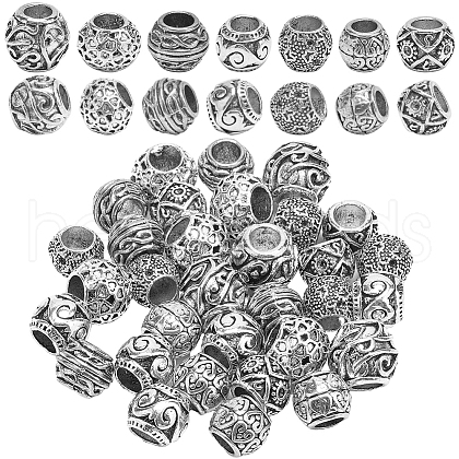 SOFPLATE 42Pcs 7 Styles Alloy European Beads MPDL-SP0001-01-1