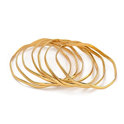7Pcs PVD Vacuum Plating 202 Stainless Steel Bangle Sets BJEW-M317-13G-02-1