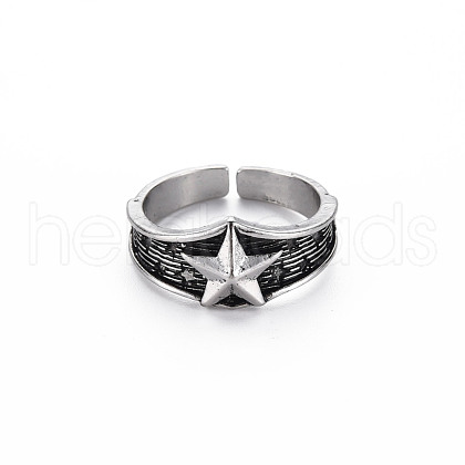 Men's Alloy Cuff Finger Rings RJEW-N029-073-1