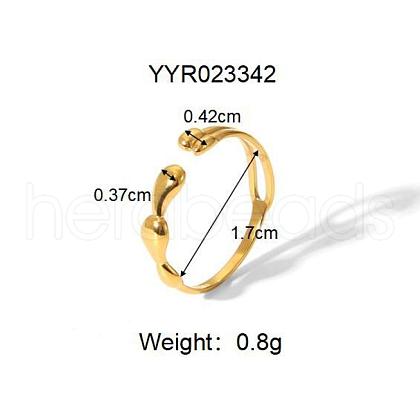 Stainless Steel Cuff Open Rings for Women GR5544-2-1