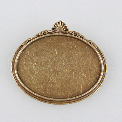 Vintage Alloy Brooch Cabochon Bezel Settings X-PALLOY-N0085-08AB-NF-1