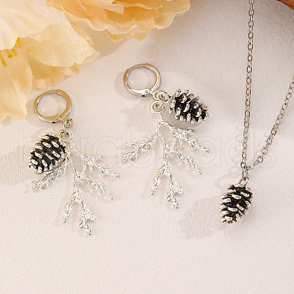 Fashionable Alloy Hoop Earrings & Pendant Necklaces Sets FS-WG44DA2-04-1