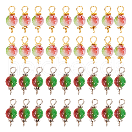 ARRICRAFT 100Pcs 2 Colors Spray Painted Resin Connector Charms FIND-AR0003-09-1